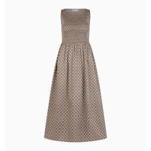 Hill House Home The Cosima Nap Dress - Chocolate Circular Lattice Size XXS
